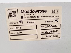 Thumbnail image of Sigma 3K15 Benchtop Centrifuge
