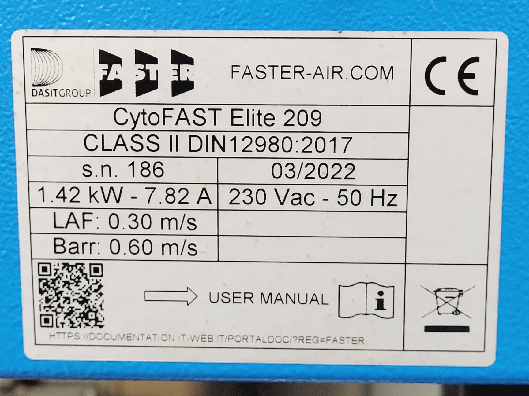 Image of Faster-Air CytoFAST Elite 209 Class II Safety Cabinet Lab