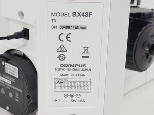 Thumbnail image of Olympus BX43F Compound Microscope w/ 4 x Objectives 2x/10x/20x/40x PlanC PlanN