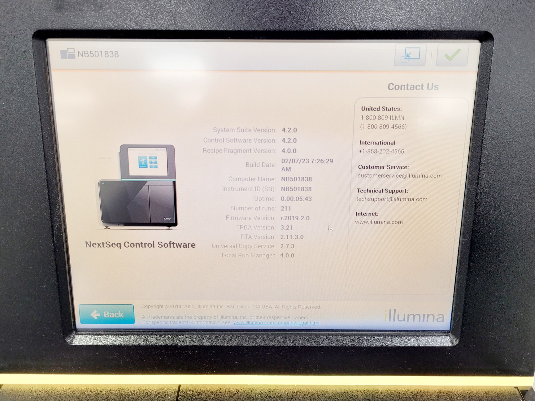 Image of Illumina NextSeq 500 DNA Sequencer Lab