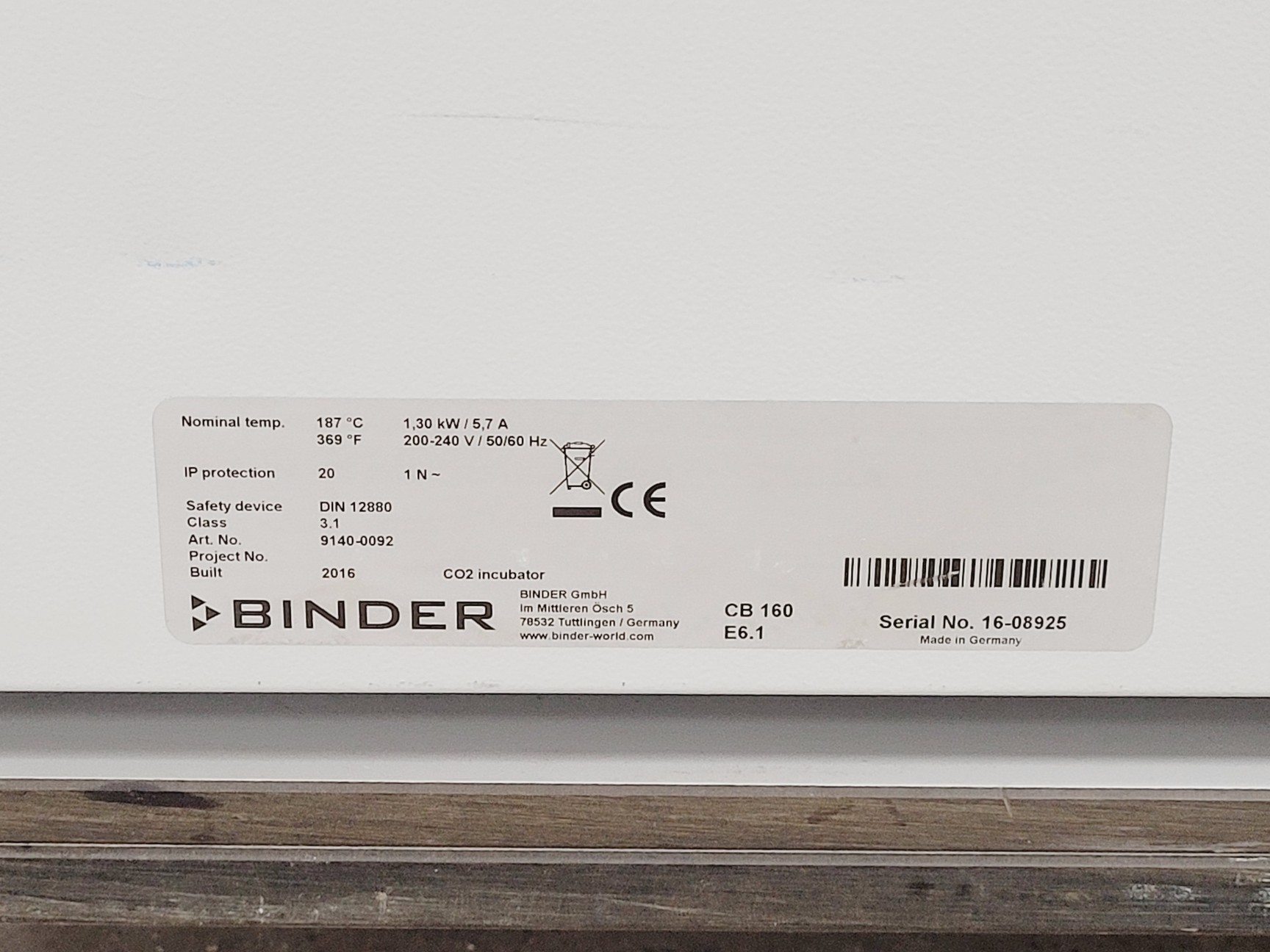 Image of Binder CB 160 CO2 Floorstanding Incubator Lab
