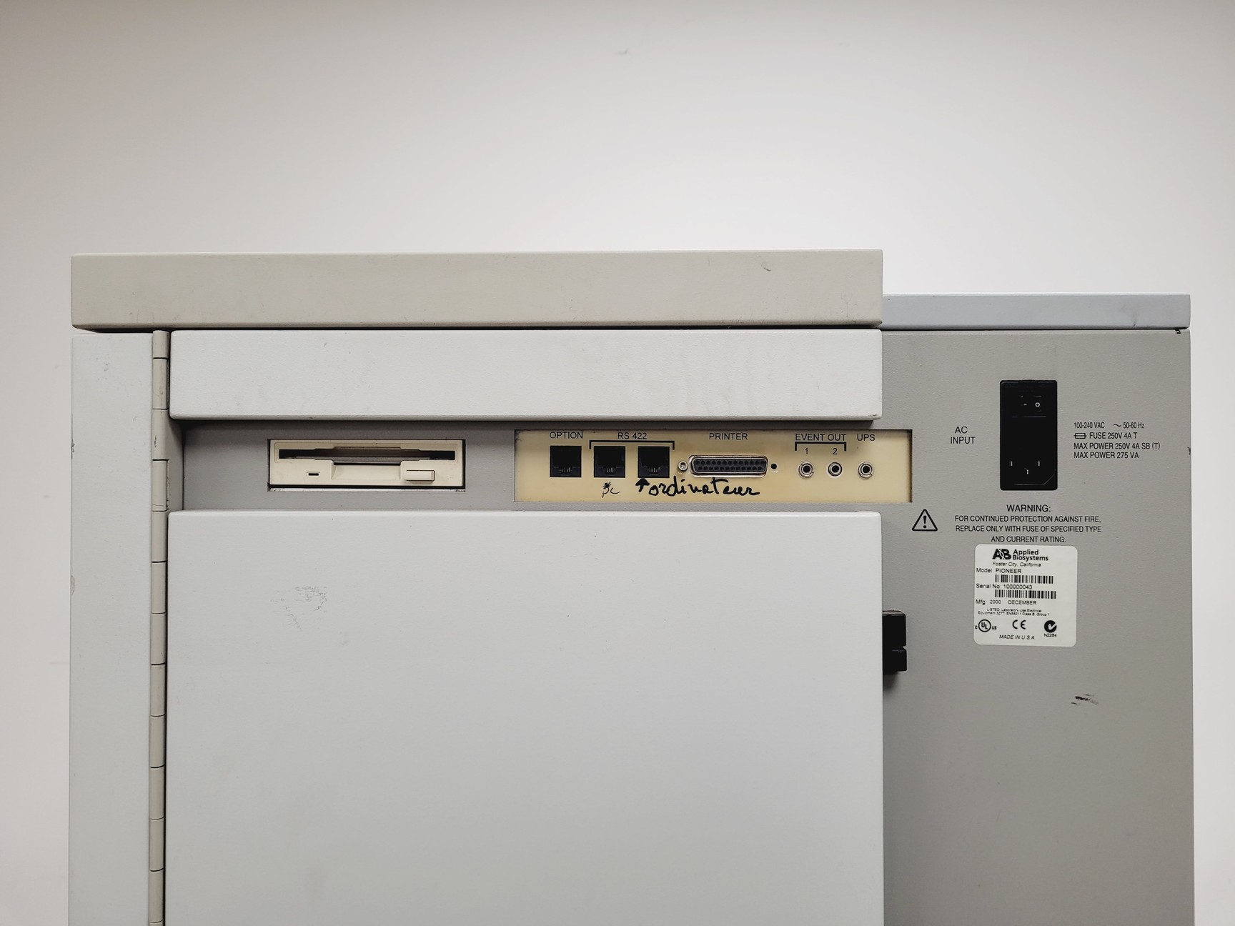 Image of Applied Biosystems PerSeptive Biosystems Pioneer Peptide Synthesis System Lab