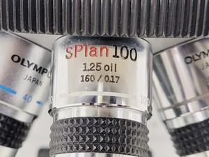 Thumbnail image of Olympus BH-2 Microscope w/ 6 x Objectives 4/10/20/40/100/FL2 DPlan SPlan
