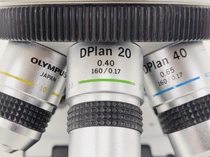 Thumbnail image of Olympus BH-2 Microscope w/ 6 x Objectives 4/10/20/40/100/FL2 DPlan SPlan