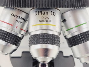 Thumbnail image of Olympus BH-2 Microscope w/ 6 x Objectives 4/10/20/40/100/FL2 DPlan SPlan