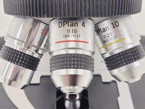 Thumbnail image of Olympus BH-2 Microscope w/ 6 x Objectives 4/10/20/40/100/FL2 DPlan SPlan