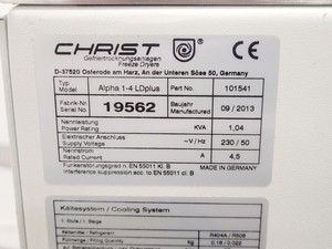 Thumbnail image of Christ Alpha 1-4 LD Plus Freeze Dryer 
