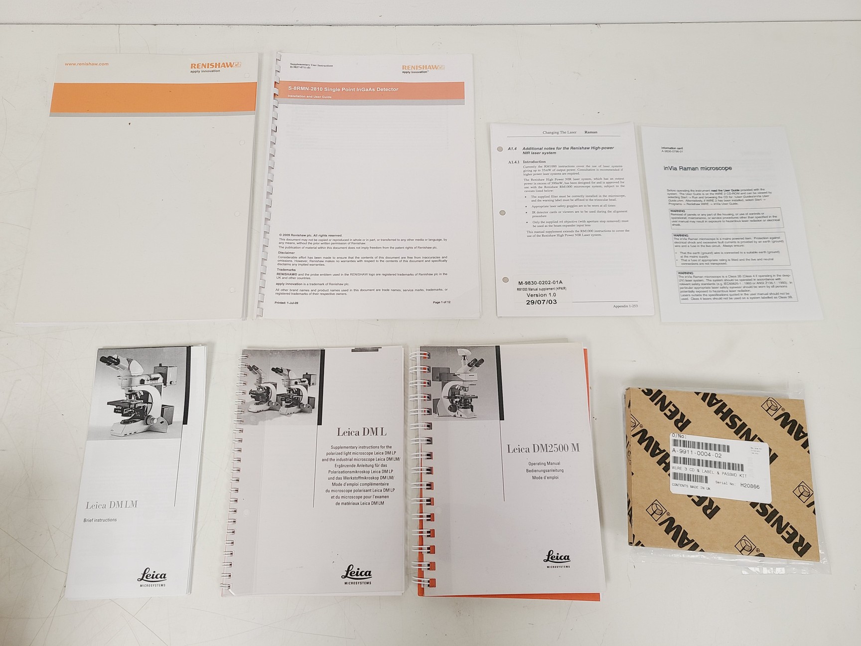 Image of Renishaw InVia Raman Microscope System w/ 514nm & 785nm Lasers and Accessories