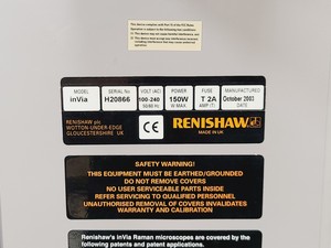 Thumbnail image of Renishaw InVia Raman Microscope System w/ 514nm & 785nm Lasers and Accessories