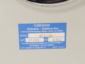 Thumbnail image of Continuum Surelite SLI-20 YAG Laser System w/ PSU, Optics & Spares