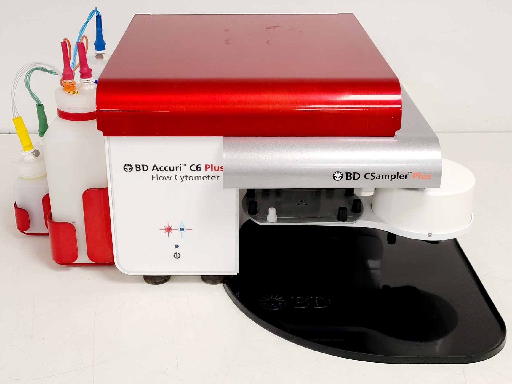Image of BD Accuri C6 Plus Flow Cytometer System w/ Cleaning/Waste Bottles & Accessories