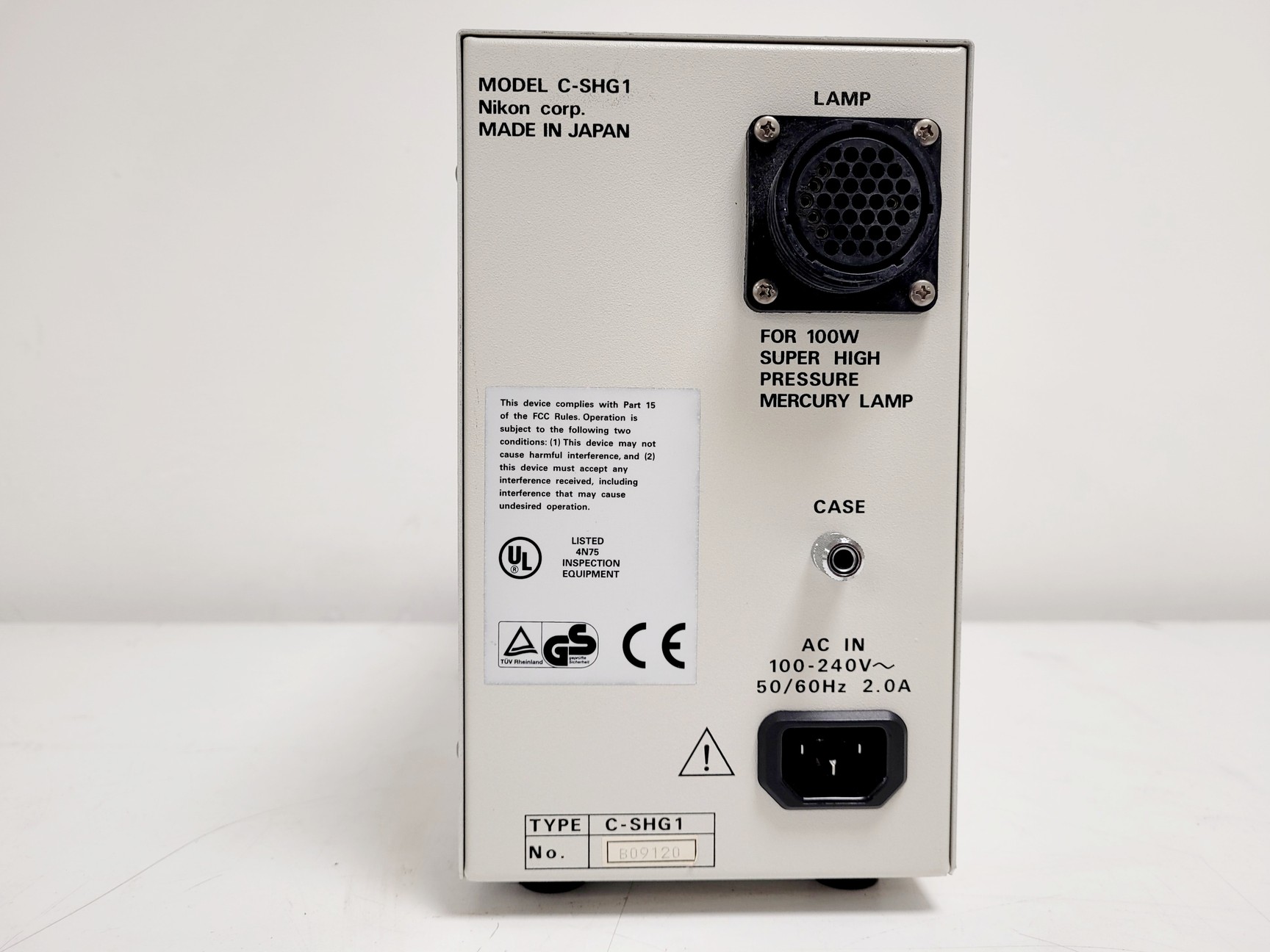 Image of Nikon Mercury Lamp and Controller Type C-SHG 1