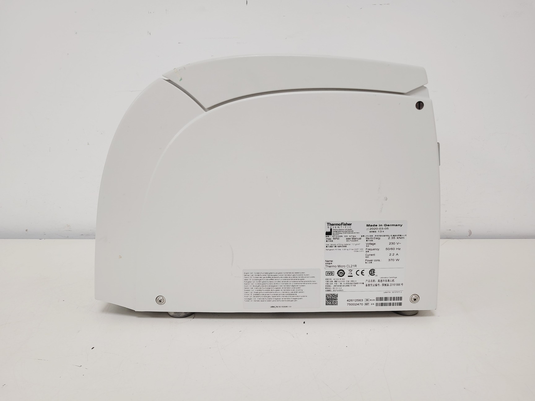 Image of ThermoFisher Scientific MicroCL 21R Benchtop Centrifuge