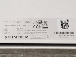 Thumbnail image of Binder C150 C02 Laboratory Incubator Double Stack