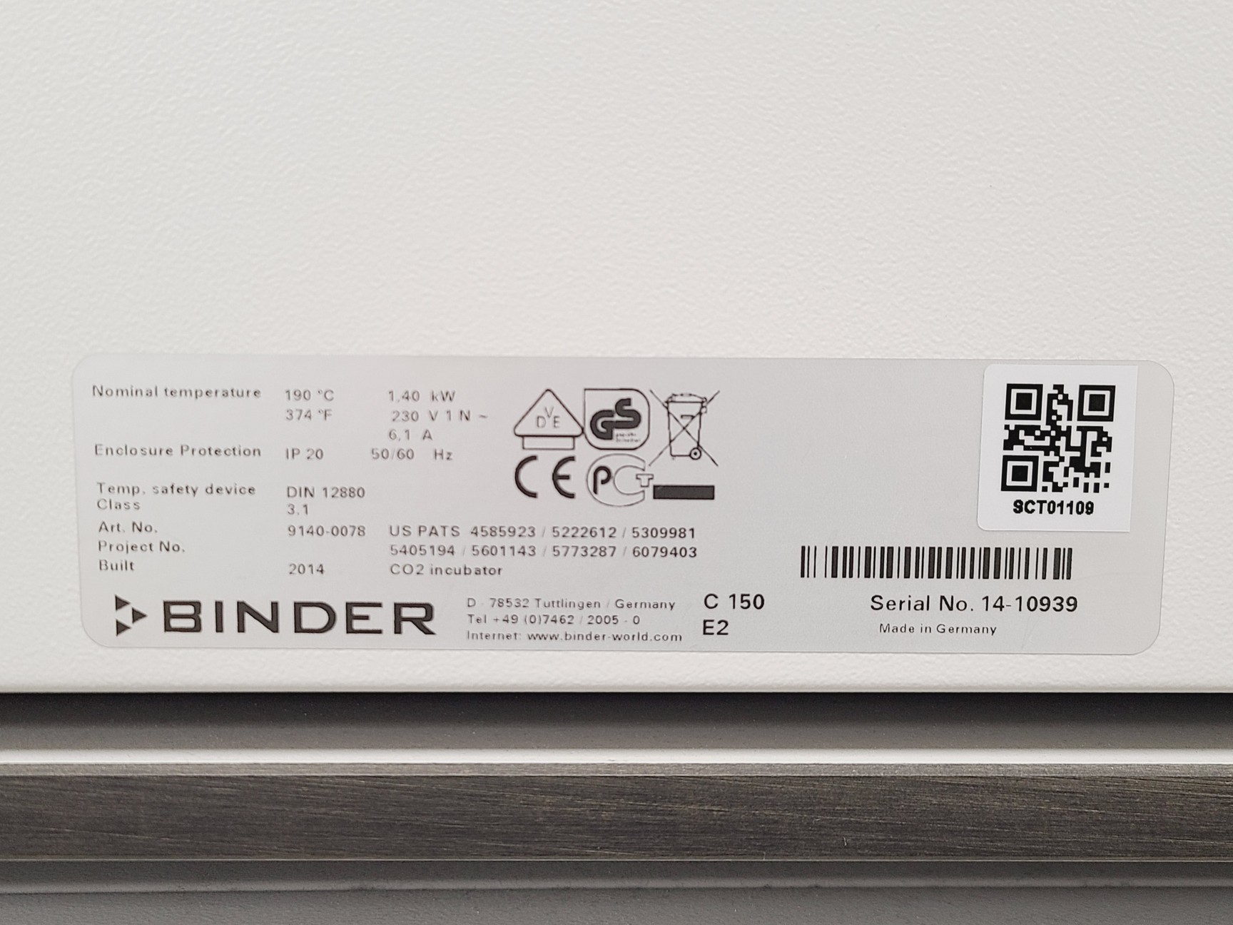 Image of Binder C150 C02 Laboratory Incubator Double Stack