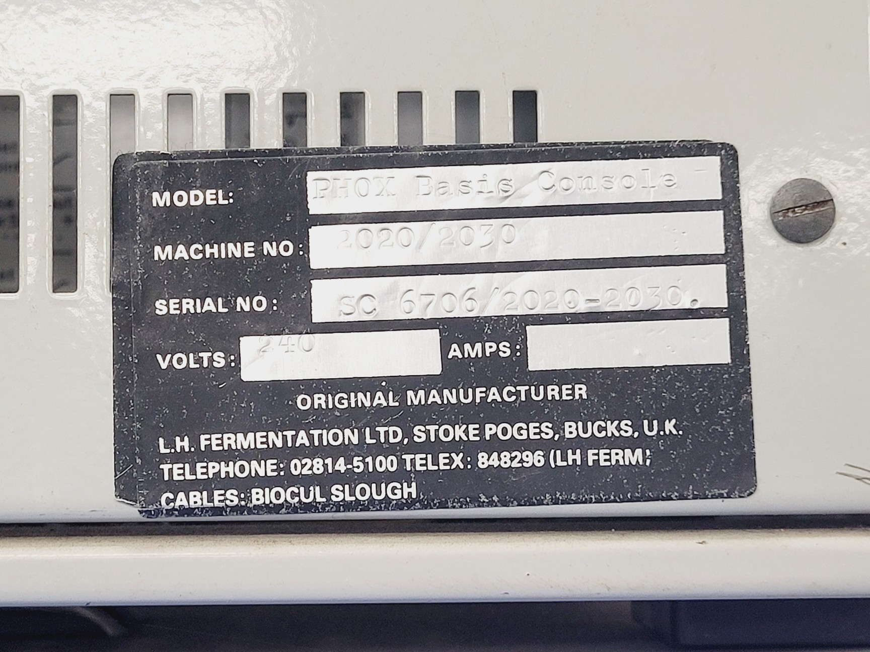 Image of L.H. Fermentation 2000 Series I Fermenter w/ PHOX Basis Console