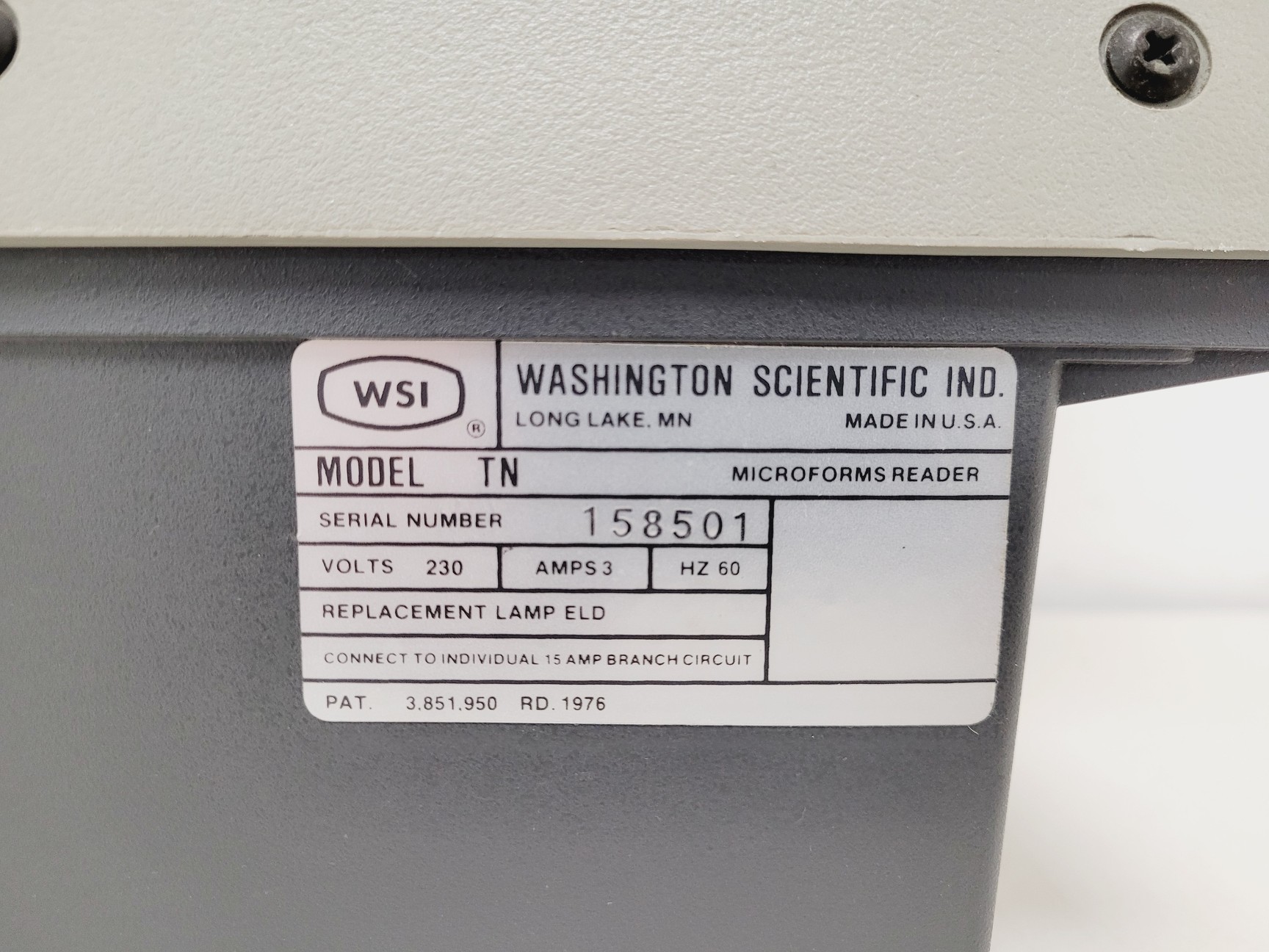 Image of WSI Mini Cat TN Microfiche Reader