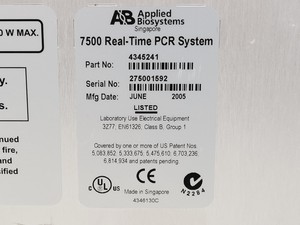 Thumbnail image of Applied Biosystems 7500 Real Time PCR System