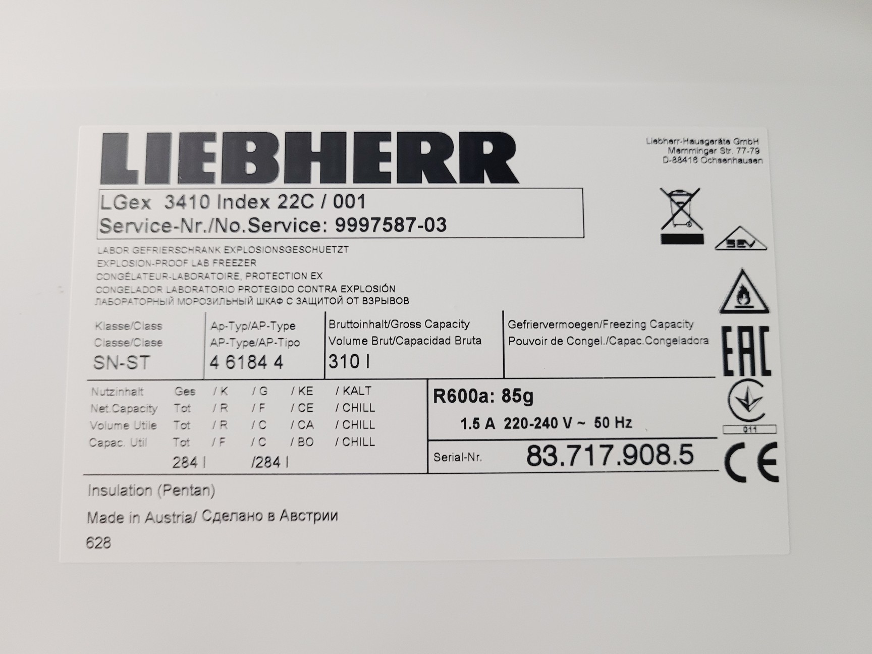 Image of Liebherr LGex 3410 Floorstanding Lab Freezer