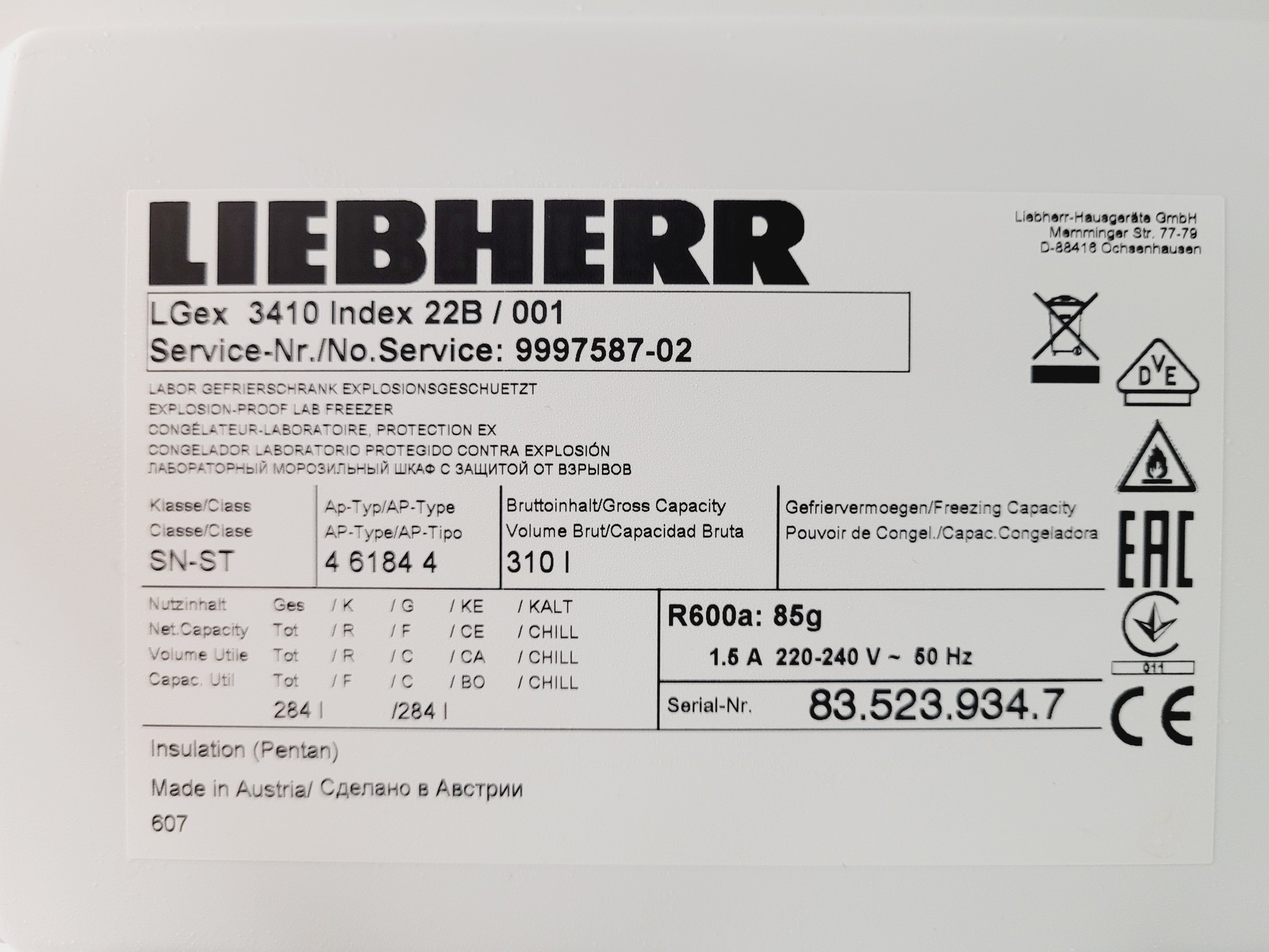 Image of Liebherr LGex 3410 Floorstanding Lab Freezer