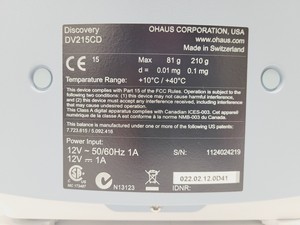 Thumbnail image of Ohaus Discovery DV215CD Analytical Balance