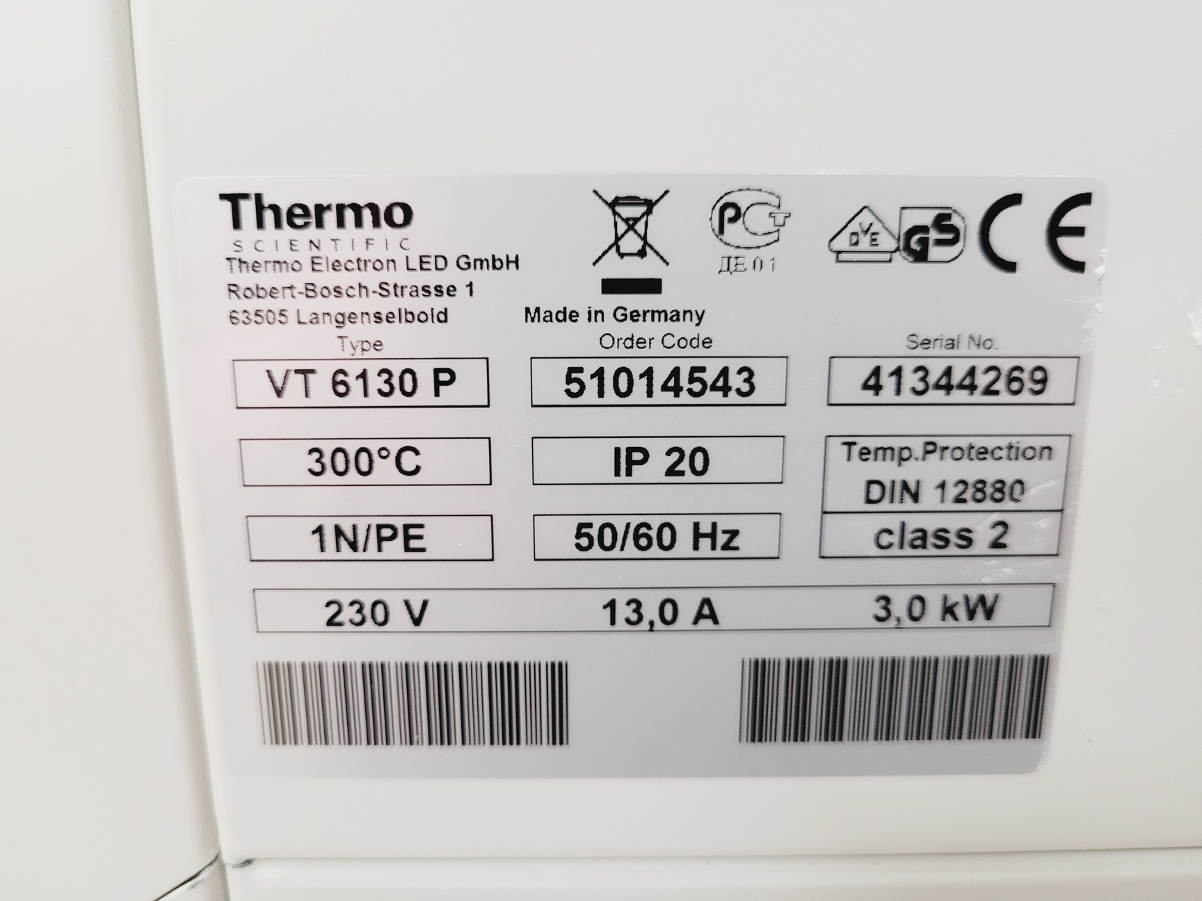 Image of Thermo Scientific Vacutherm VT 6130 P Vacuum Oven & MD 12H Vacuum