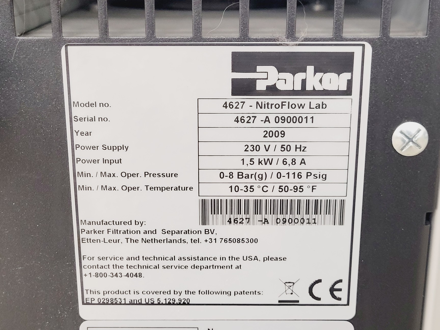 Image of Parker 4627 NitroFlow Lab Nitrogen Generator