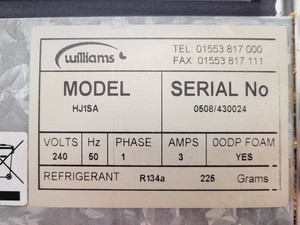 Thumbnail image of Williams HJ1-SA Single Door Upright Catering Fridge