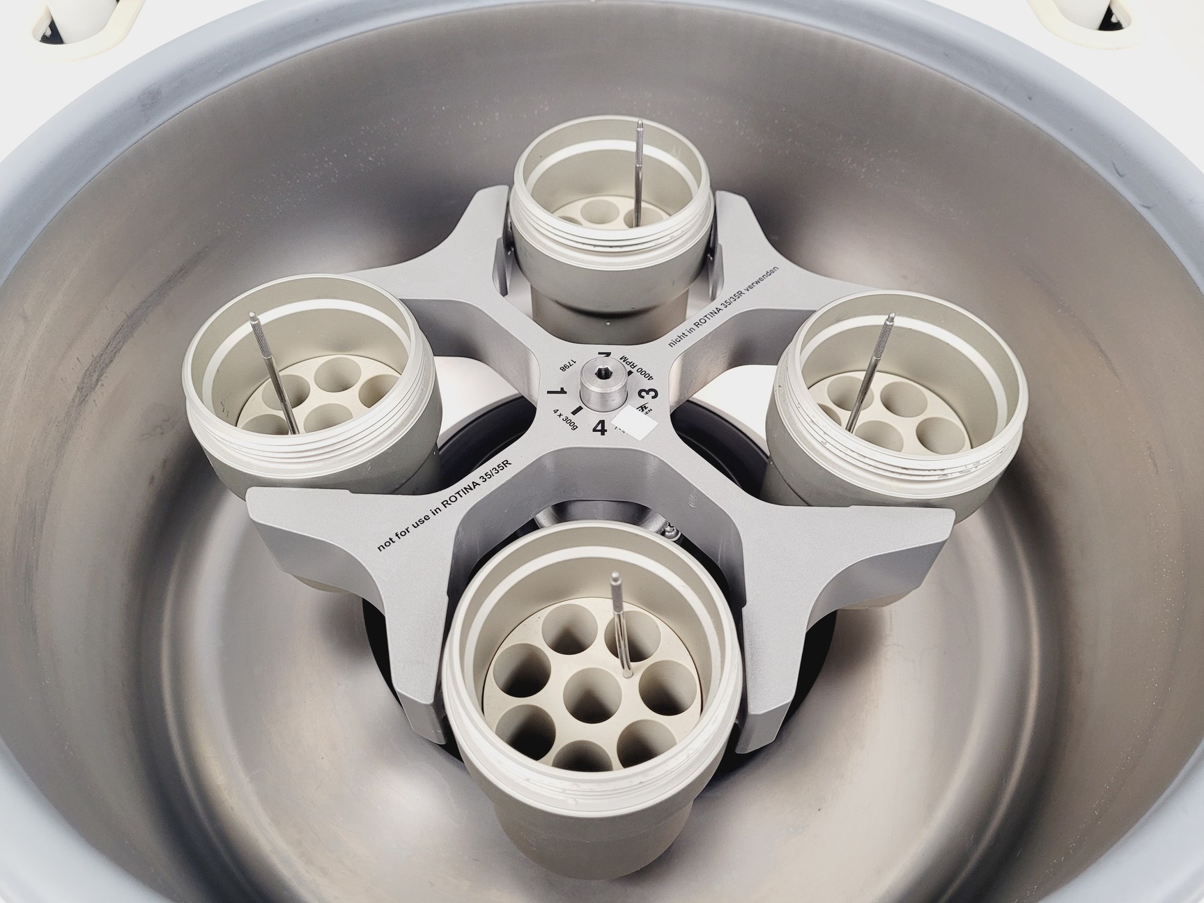 Image of Hettich ROTINA 380 Benchtop Centrifuge w/ 1798 Swing-Out Rotor & Buckets Lab 