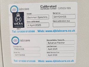 Thumbnail image of Beckman Coulter Spinchron DLX Benchtop Centrifuge