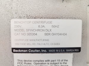 Thumbnail image of Beckman Coulter Spinchron DLX Benchtop Centrifuge