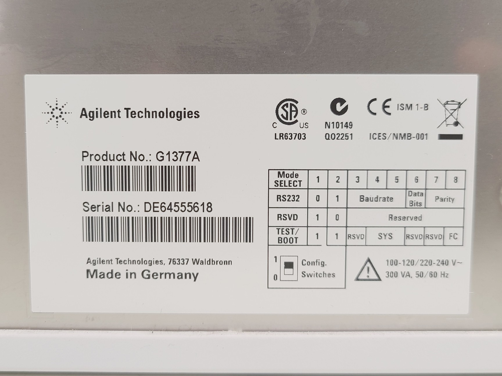 Image of Agilent 1200 Series System: G1379B, G1376A, G2226A, G4240A, G1377A and G4208A