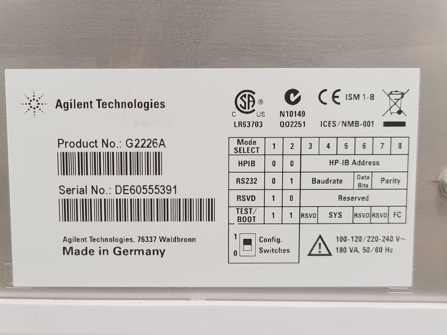 Image of Agilent 1200 Series System: G1379B, G1376A, G2226A, G4240A, G1377A and G4208A