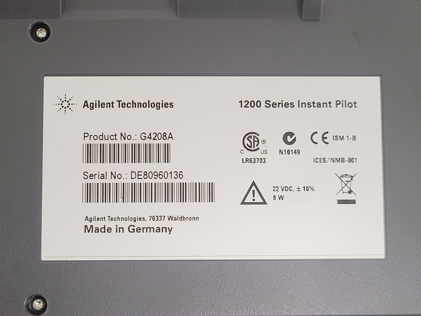 Image of Agilent 1200 Series System: G1379B, G1376A, G2226A, G4240A, G1377A and G4208A