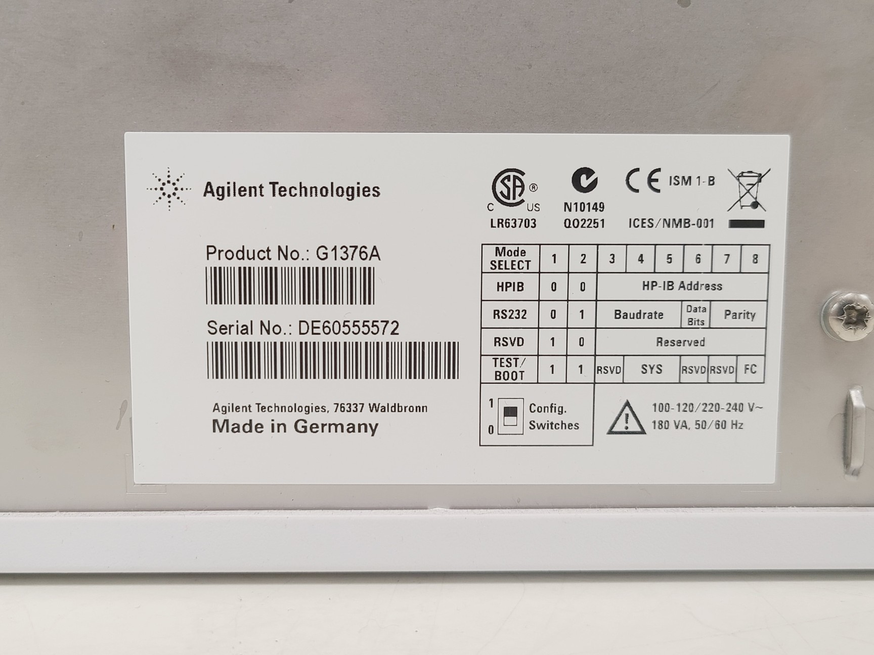 Image of Agilent 1200 Series System: G1379B, G1376A, G2226A, G4240A, G1377A and G4208A