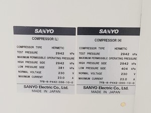 Thumbnail image of Sanyo VIP Series MDF-U74V ULT -86 Ultra Low Temperature Freezer 2-Pin Lab