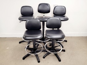 Image of Job Lot of 5 Black Laboratory Stools