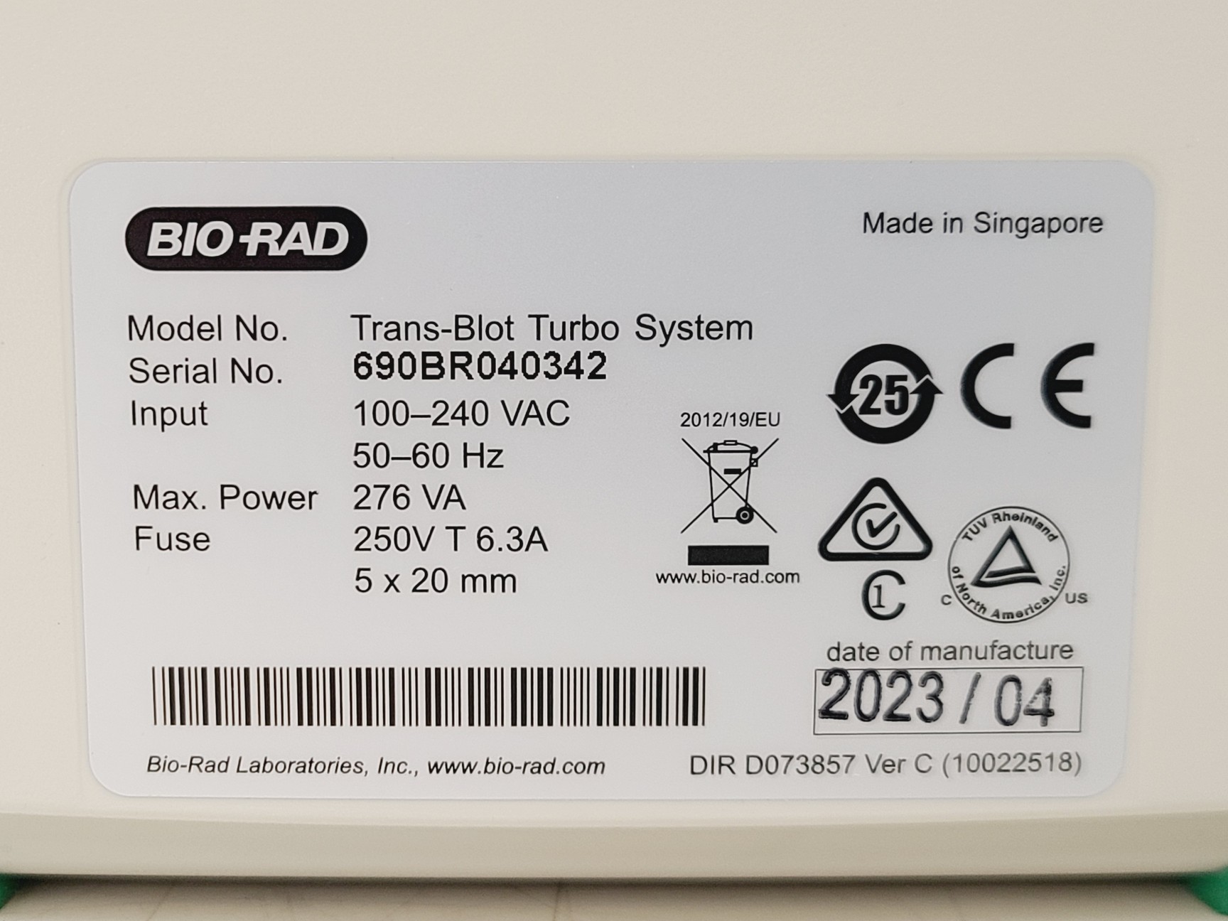 Image of Bio-Rad Trans-Blot Turbo Transfer System (2023) Lab