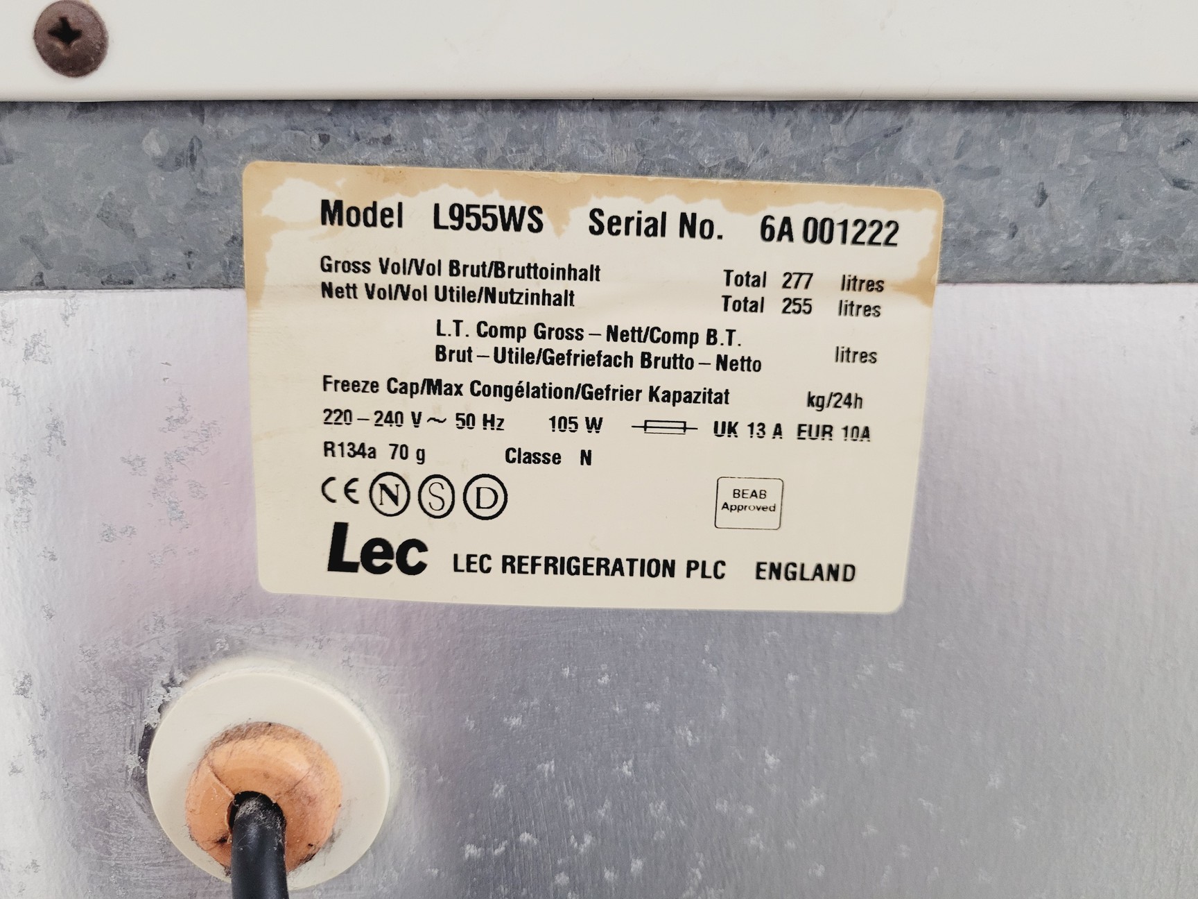 Image of Lec L955WS Laboratory Refrigerator