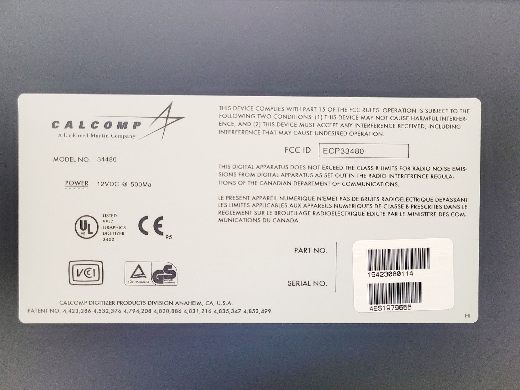 Image of Calcomp Drawing Board III Digitiser  Model 34480