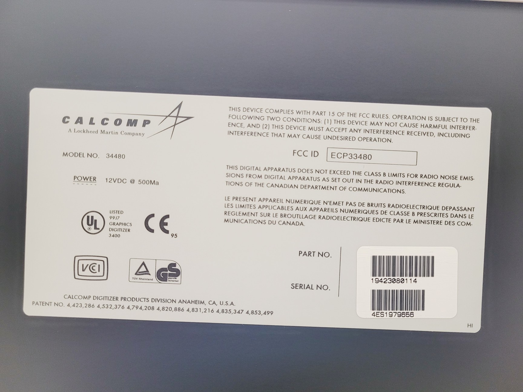 Image of Calcomp Drawing Board III Digitiser  Model 34480