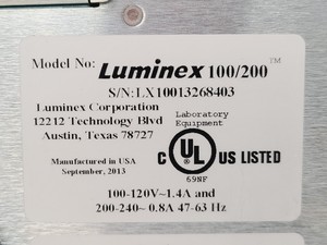 Thumbnail image of Invitrogen Luminex 100/200, XYP, SD and PC System w/ Software Lab