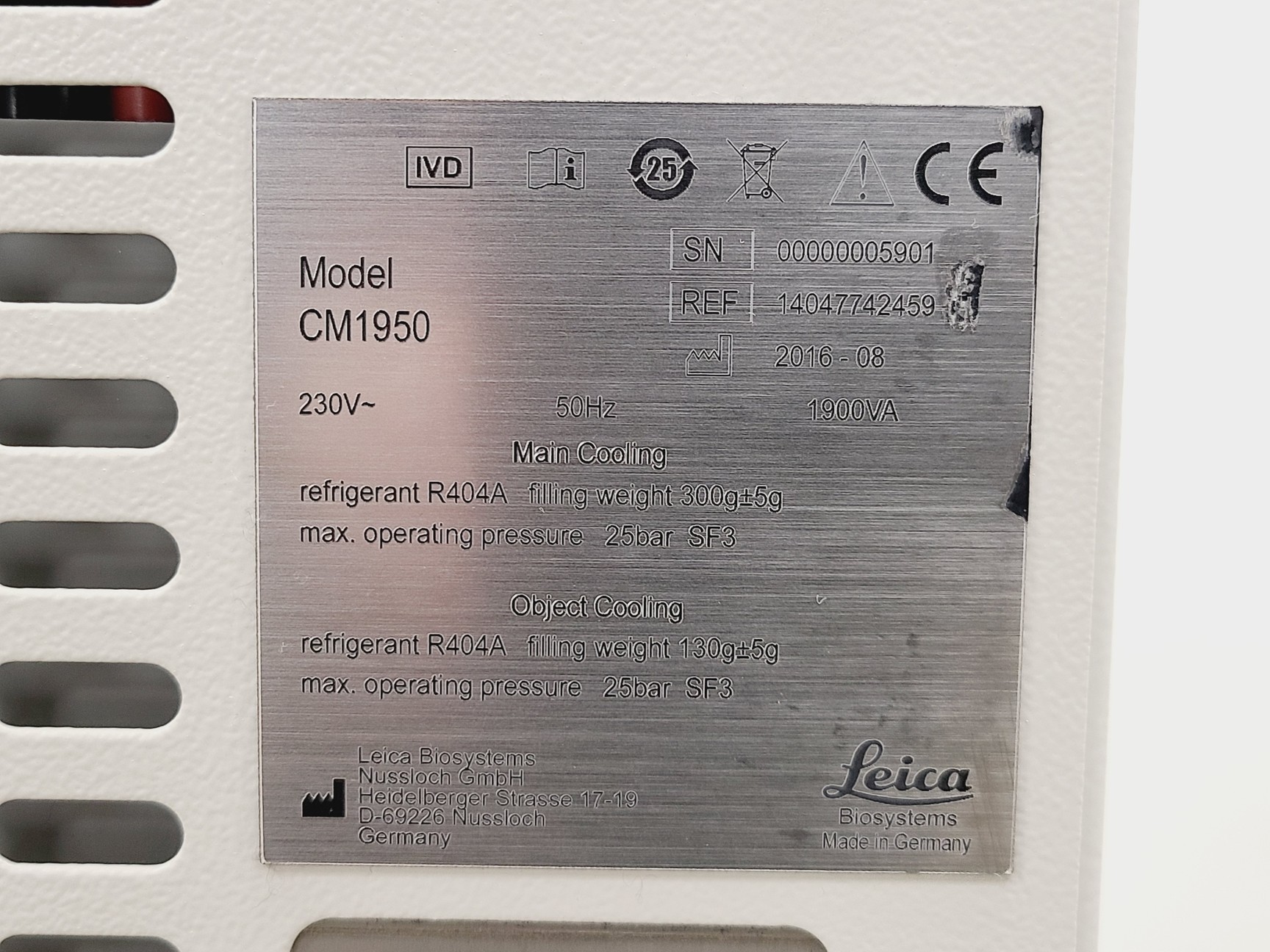 Image of Leica CM 1950 Microtome Cryostat Lab