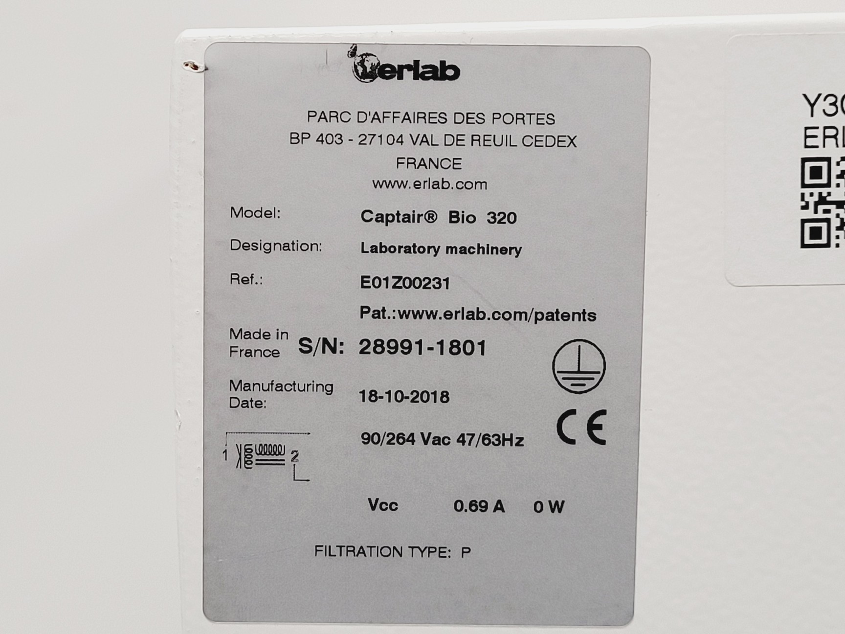 Image of Erlab Captair Bio 320 Ductless PCR Workstation UV Timer Cabinet 2018