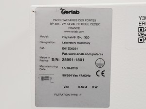 Thumbnail image of Erlab Captair Bio 320 Ductless PCR Workstation UV Timer Cabinet 2018