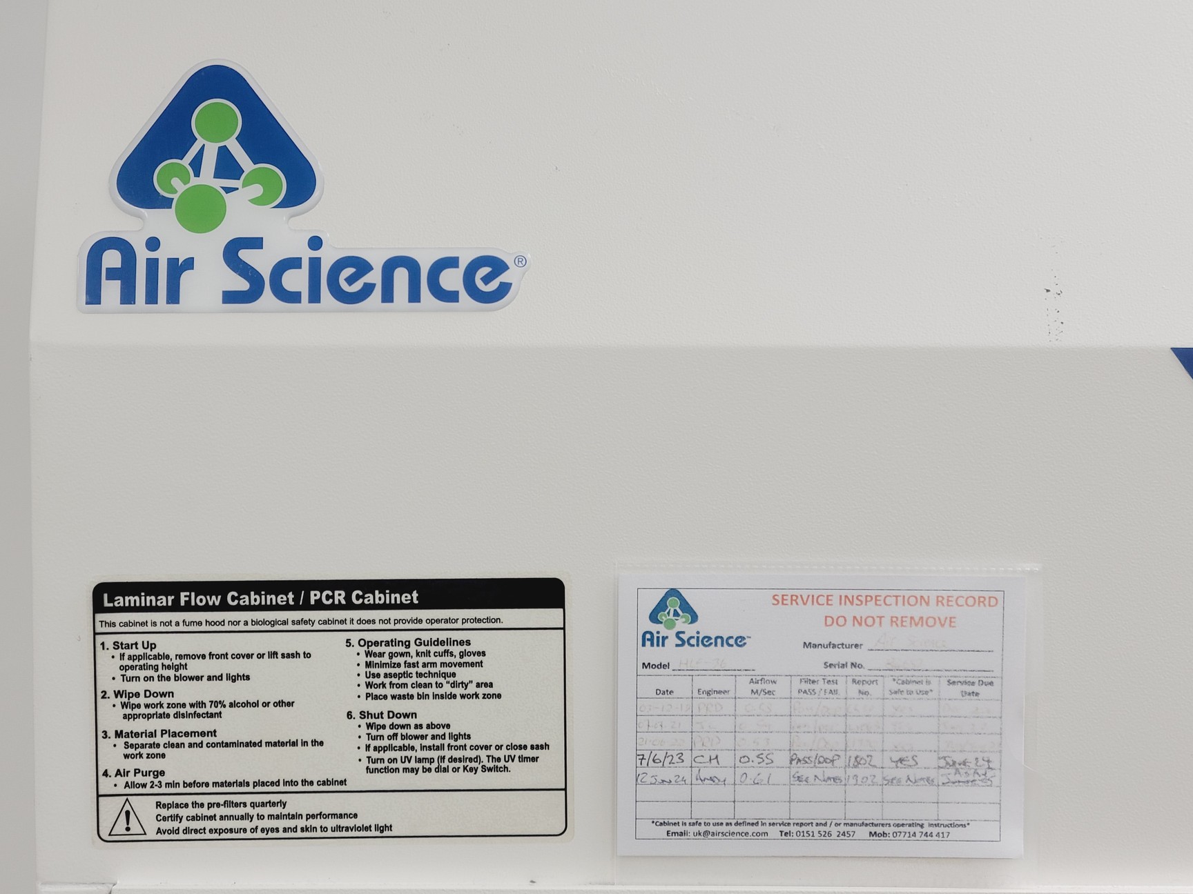 Image of AirScience LF Series Purair HLF-36 Laminar Flow Cabinet Lab