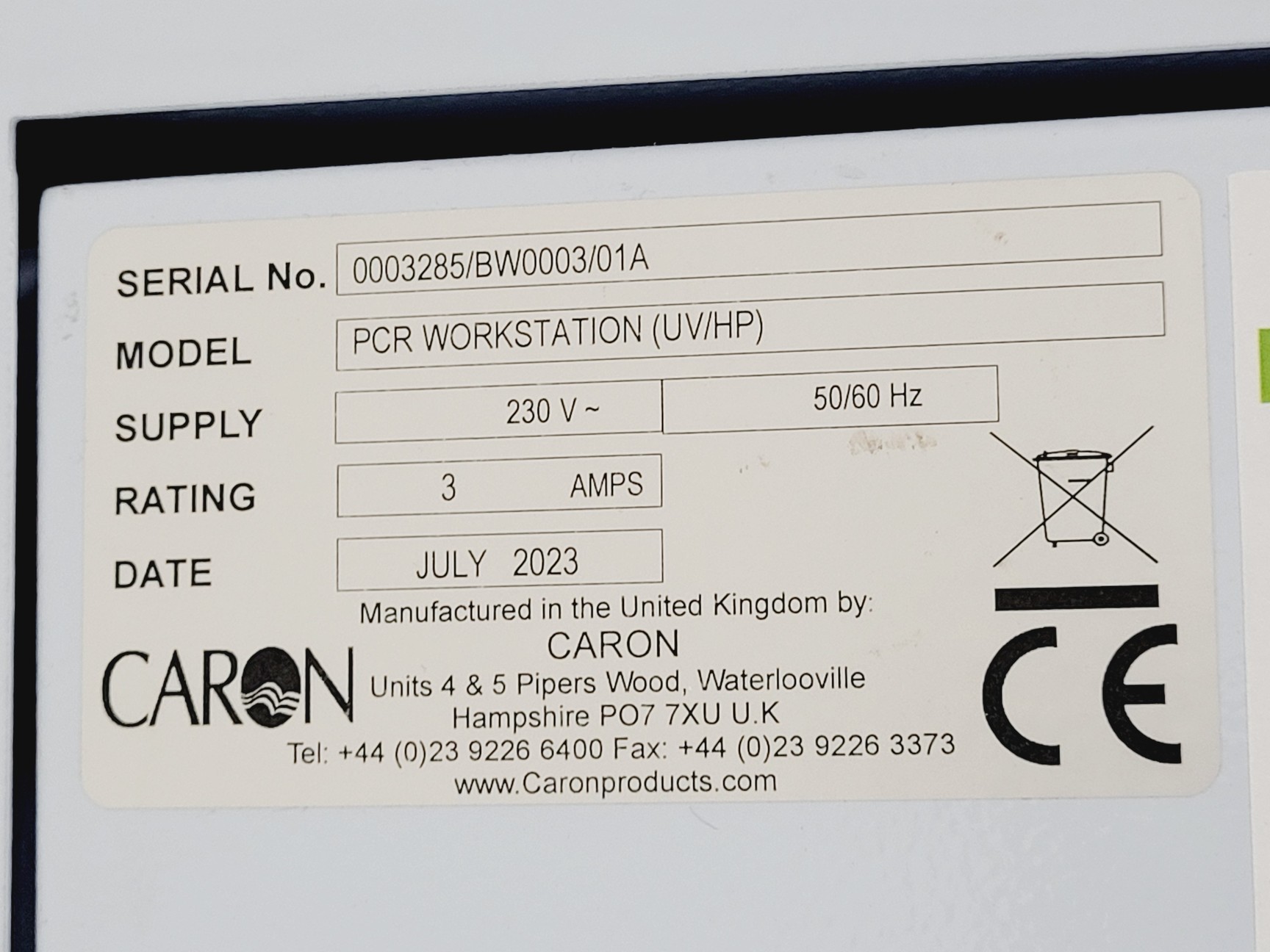 Image of Caron PCR Workstation (UV/HP) 2023