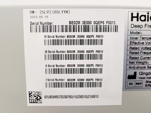 Thumbnail image of Haier Biomedical DW-25L92 Underbench Laboratory Freezer -25C 92L