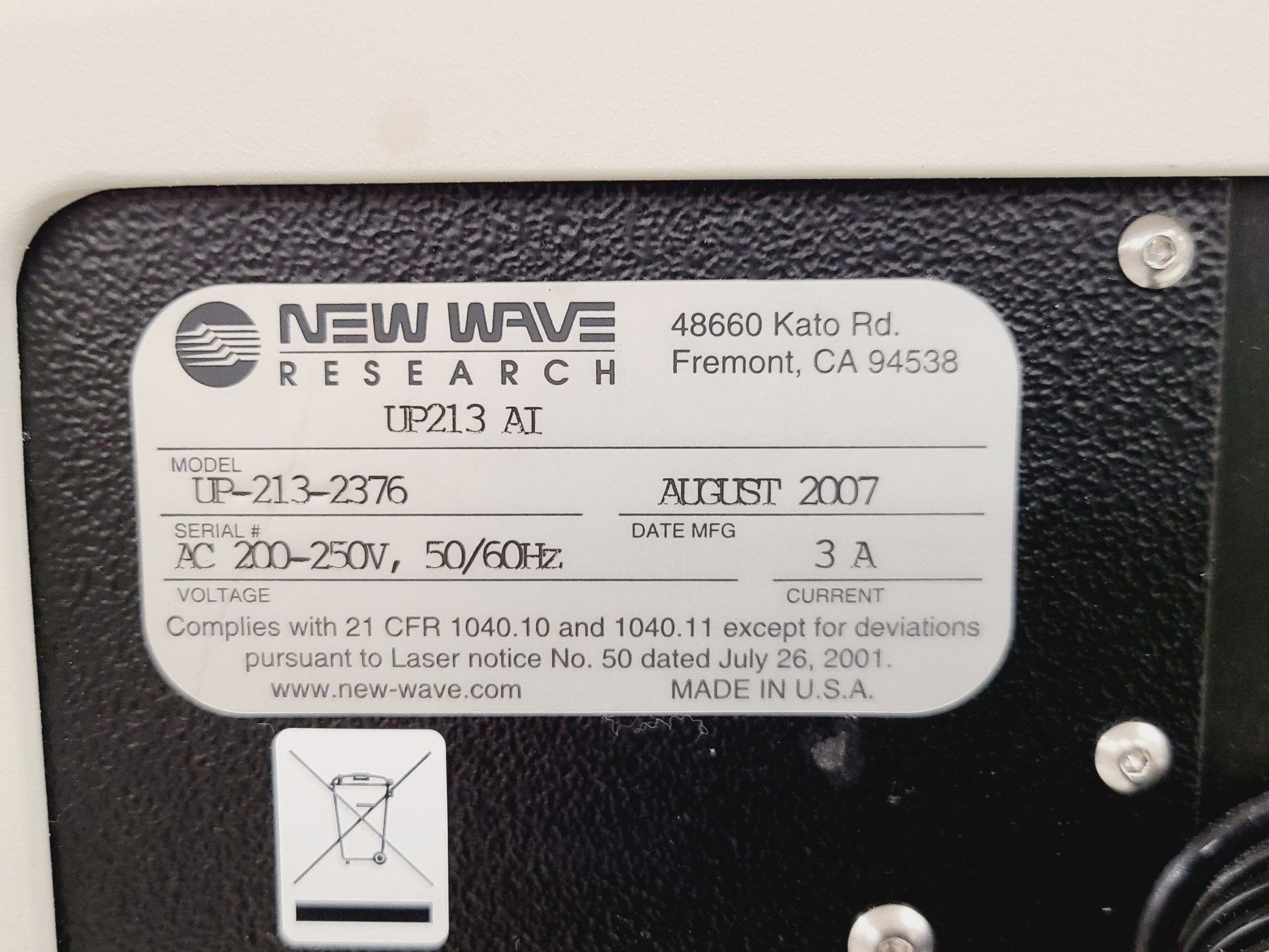 Image of New Wave Research Model UP-213 with Tempest 20Hz Laser Ablation System Lab
