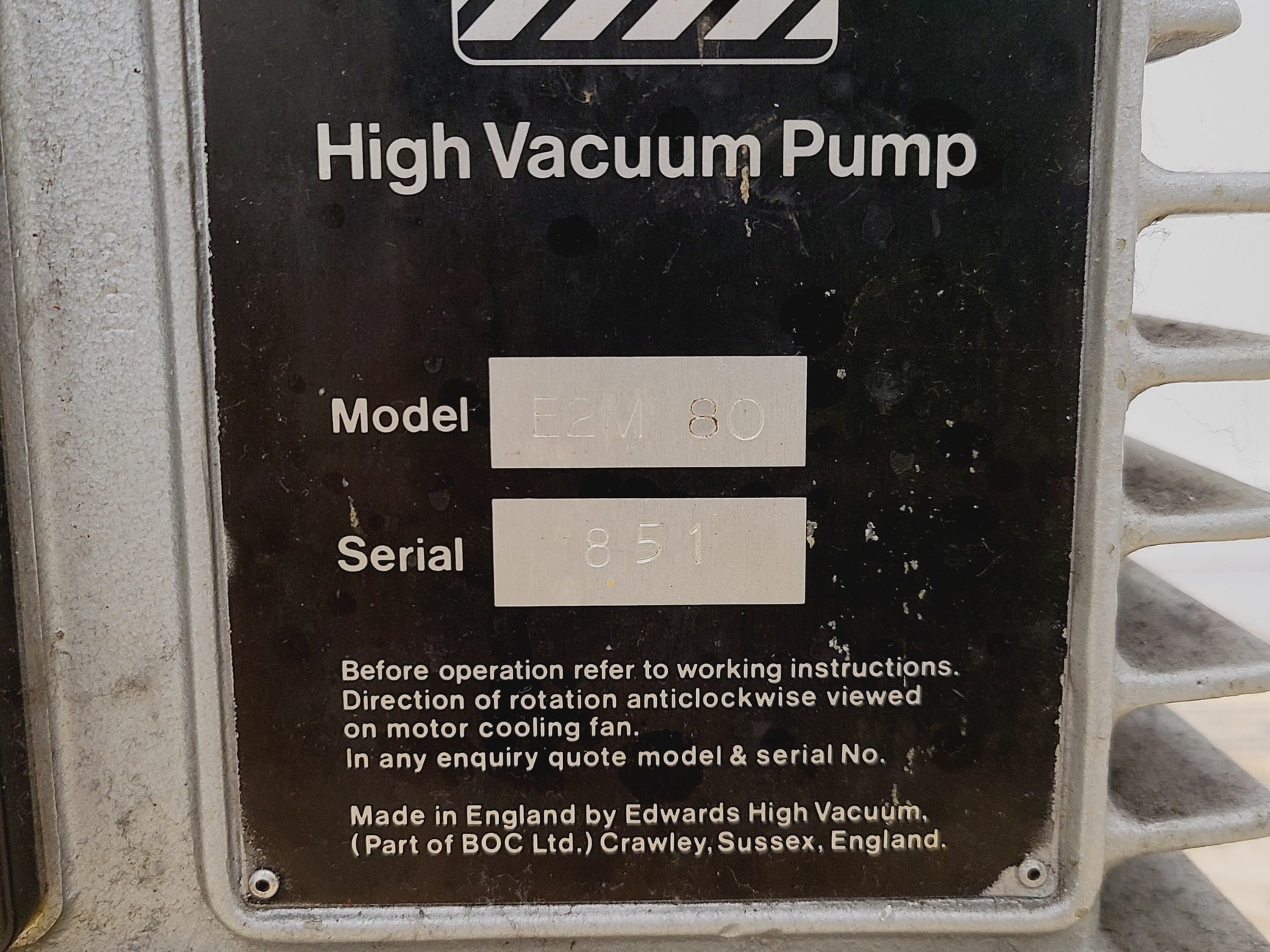 Image of Edwards 80 Two Stage Rotary Vane Pump